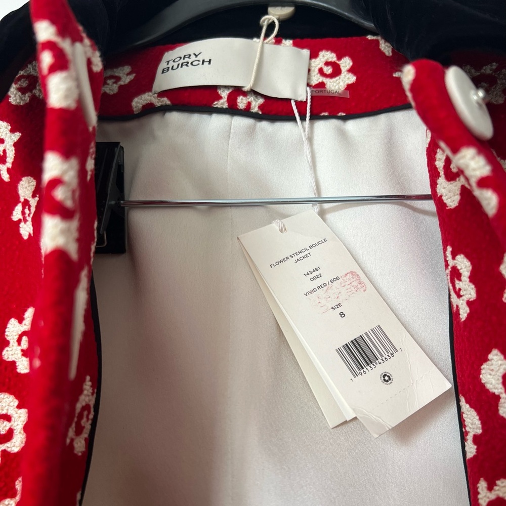 NWT Tory Burch Runway FLOWER STENCIL BOUCLÉ JACKET 8 $1,598 - Picture 15 of 16
